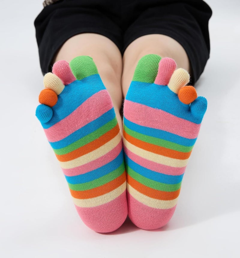 Fasot Women Toe Socks 5 Finger Cotton Wicking Athletic 6 Pack 3 Pack - Image 3